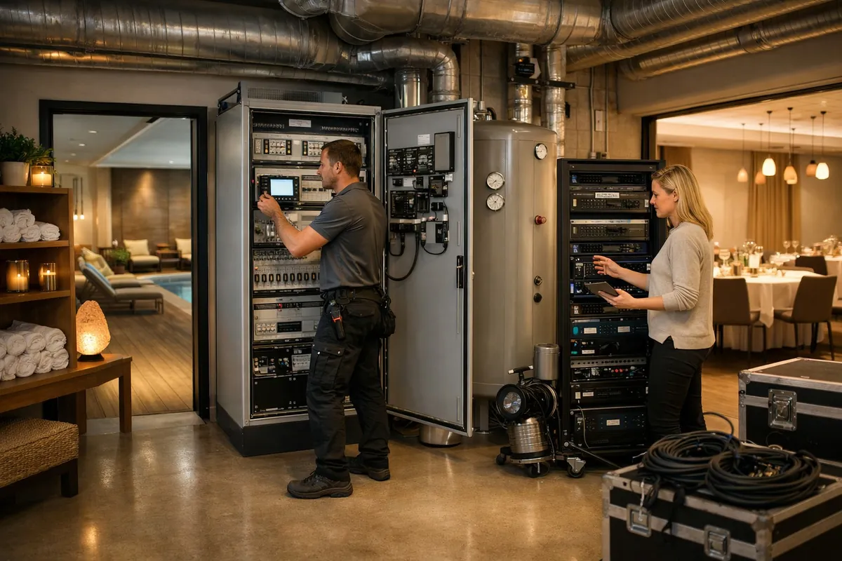 Wellnessbereich und Veranstaltungstechnik im Hotel