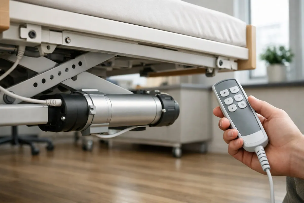 Elektrisches Pflegebett mit Handschalter